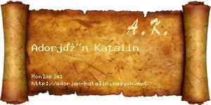 Adorján Katalin névjegykártya